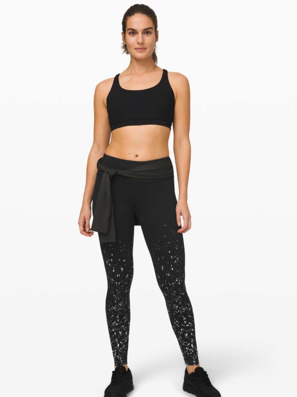 lululemon Speed Wunder Tight 28" Speckle Shine - Black & Silver